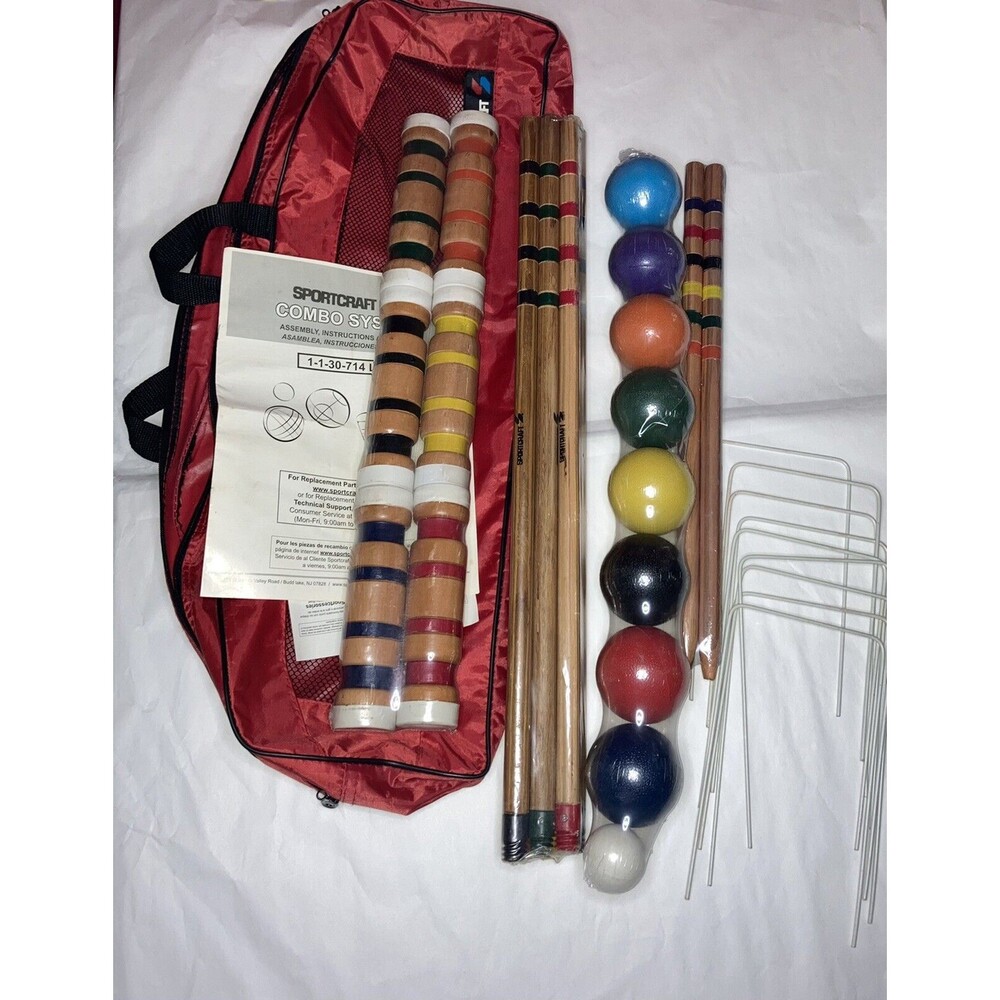 Croquet by Sportcraft Complete Set 6 Players With Carrying Case/instruction 2007